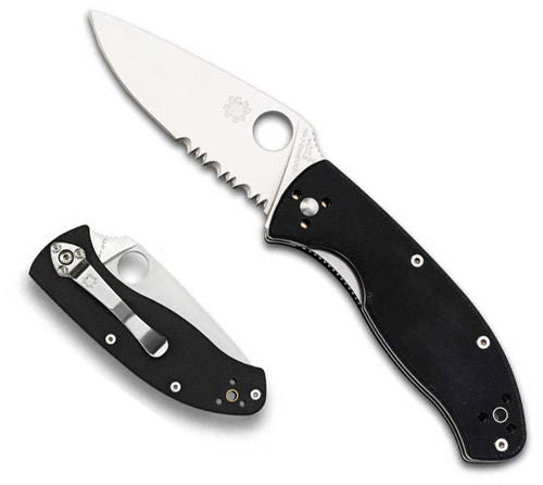 SPYDERCO C122GPS TENACIOUS COMBO EDGE G10 FOLDING KNIFE! - S&R KNIVES INC