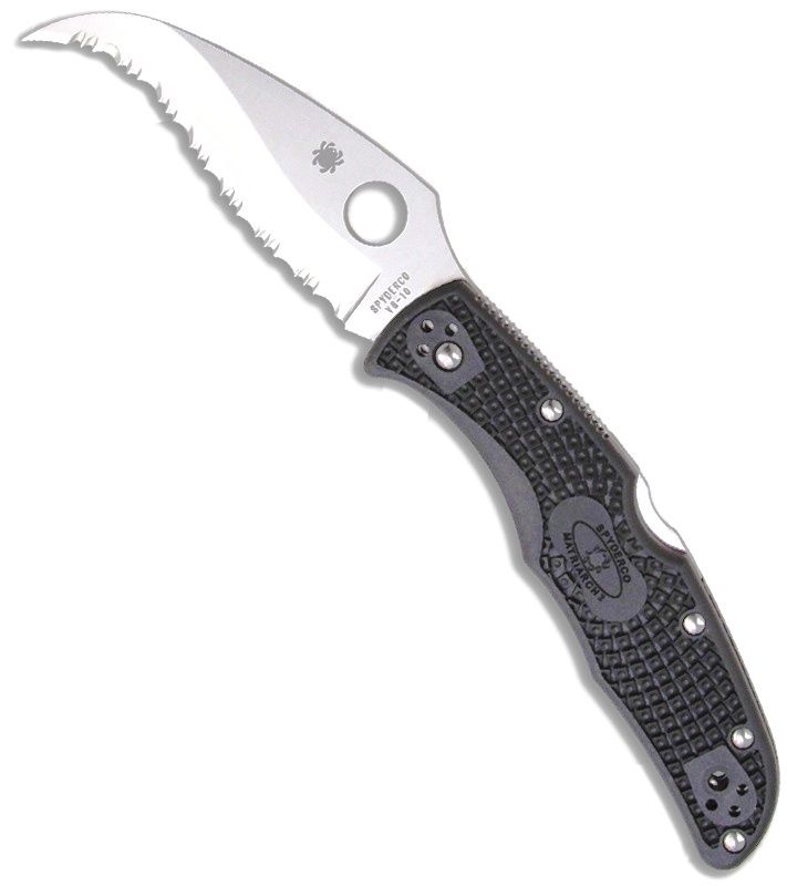 SPYDERCO C12SBK2 MATRIARCH 2 SPYDEREDGE BLACK FRN S SHAPE FOLDING KNIFE. - S&R KNIVES INC