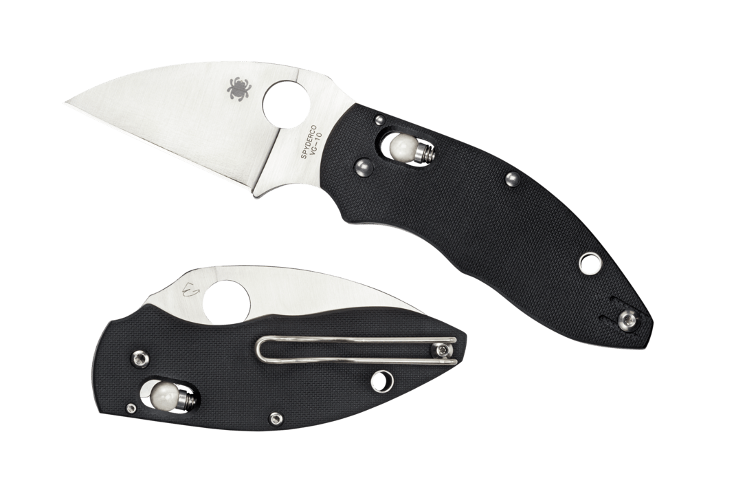 Spyderco c219gp q ball g10 handle s30v plain edge folding knife. - S&R KNIVES INC