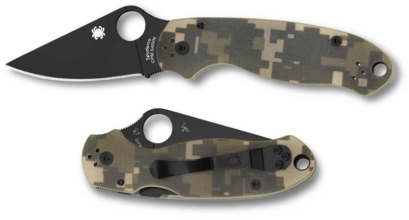 SPYDERCO C223GPCMOBK PARA 3 CPM - S45VN BLACK G - 10 PLAIN EDGE FOLDING KNIFE – COMPRESSION LOCK EDC KNIFE MADE IN USA - S&R KNIVES INC