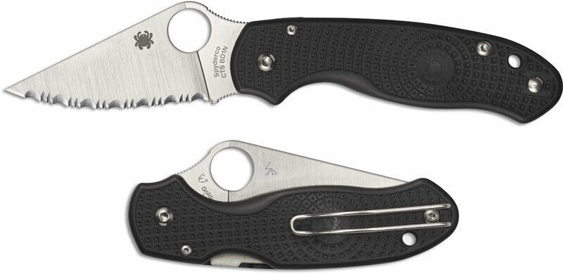 SPYDERCO C223SBK PARA 3 LIGHTWEIGHT CTS - BD1N STEEL BLACK FRN HANDLE COMPRESSION LOCK FOLDING KNIFE USA - S&R KNIVES INC