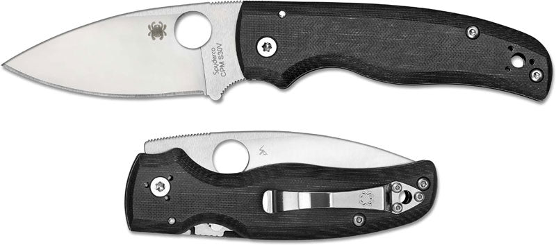 SPYDERCO C229GP SHAMAN FOLDING KNIFE – CPM S30V STEEL – COMPRESSION LOCK – MADE IN USA – PLAIN EDGE BLACK G - 10 HANDLE - S&R KNIVES INC