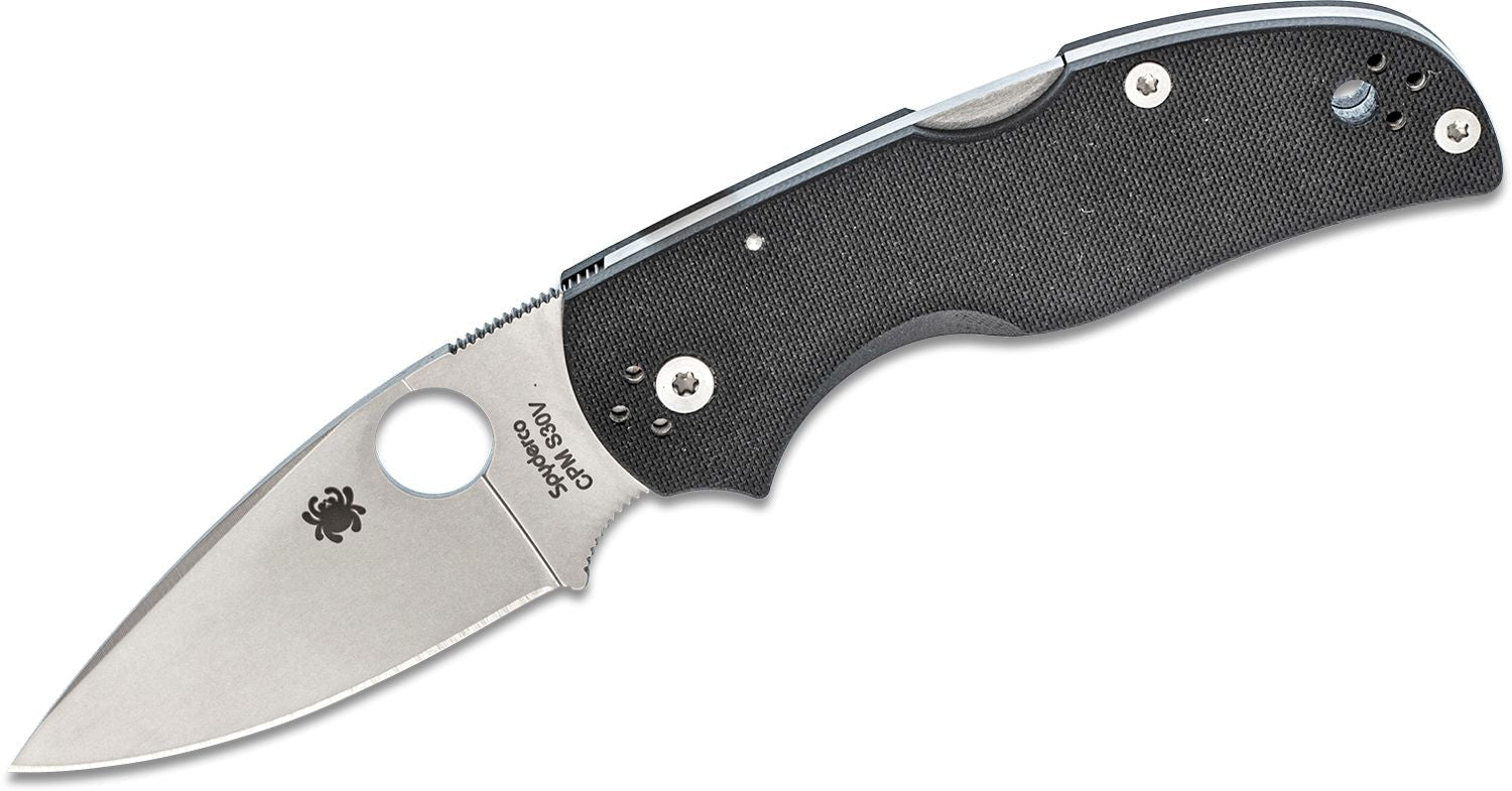 SPYDERCO C41GP5 NATIVE 5 FOLDING KNIFE – CPM® S30V® STEEL – BACK LOCK – MADE IN USA – PLAIN EDGE G - 10 HANDLE - S&R KNIVES INC