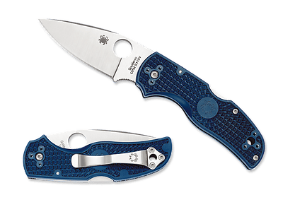 SPYDERCO C41PDBL5 NATIVE 5 CPM - S110V SATIN BLADE DARK BLUE FRN HANDLE BACK LOCK FOLDING KNIFE USA - S&R KNIVES INC