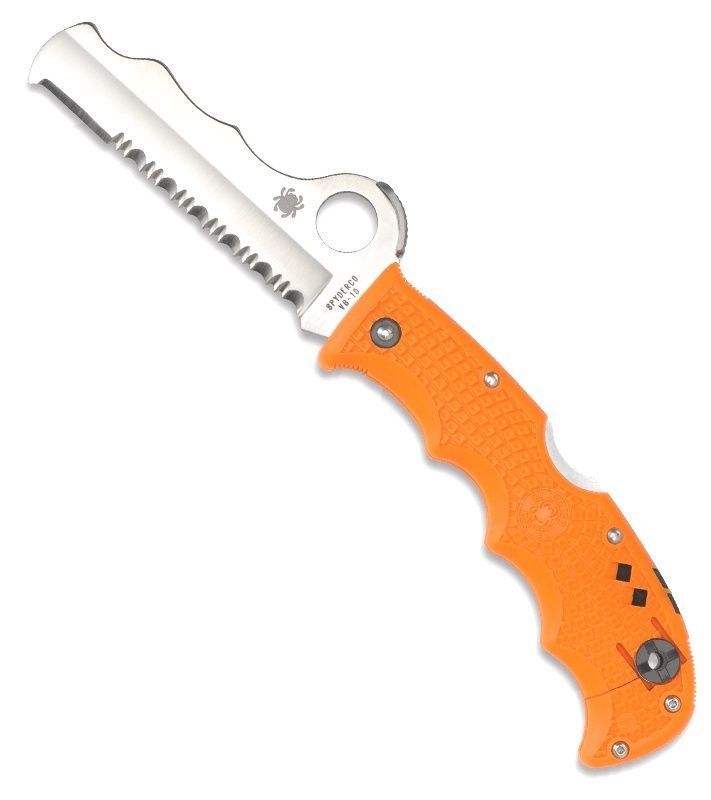 SPYDERCO C79PSOR ASSIST W/CARBIDE TIP ORANGE COMBO FOLDING KNIFE - S&R KNIVES INC