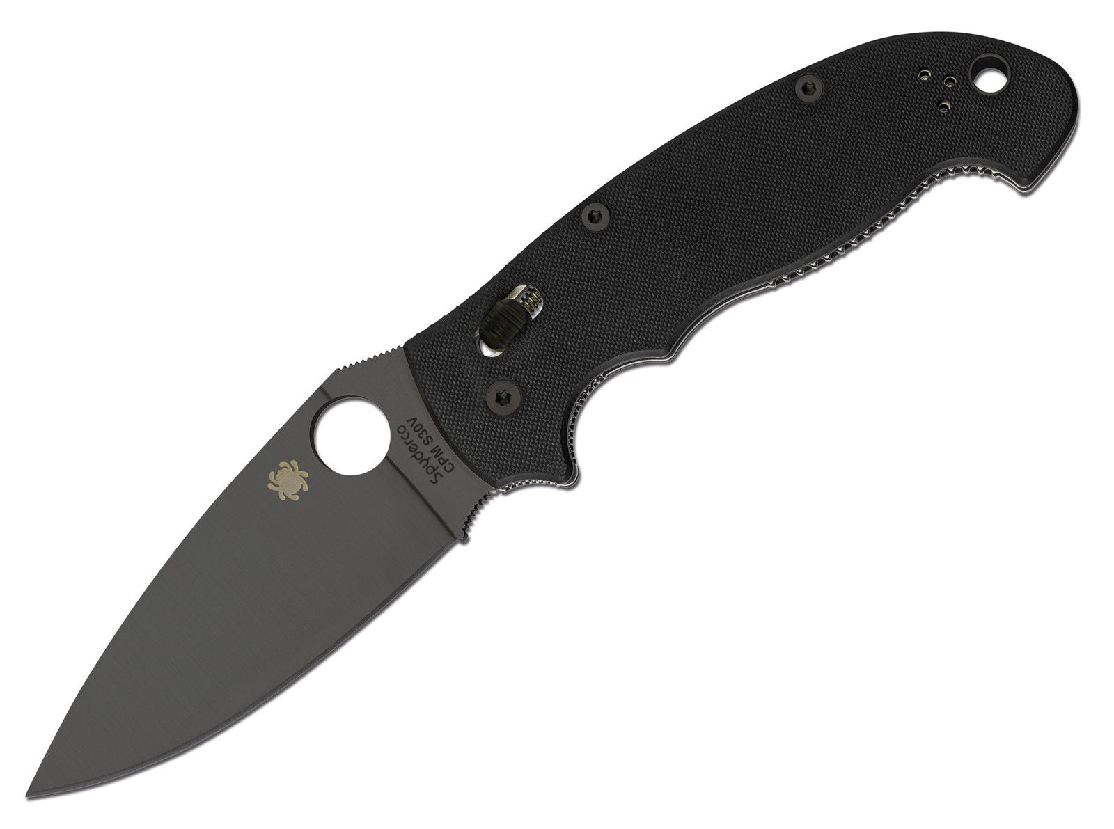 SPYDERCO C95GPBBK2 MANIX 2 XL CPM - S30V BLACK DLC BLADE BLACK G - 10 HANDLE BALL BEARING LOCK FOLDING KNIFE USA - S&R KNIVES INC