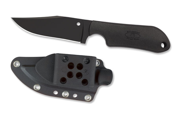 Spyderco Fb15pbbk Street Beat Black Blade Plainedge Frn Handle Fixed Blade Knife - S&R KNIVES INC