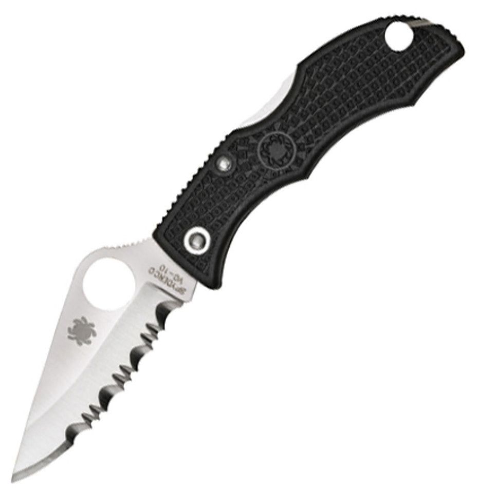 Spyderco Lbks3 Ladybug Black Frn Spyder Edge Folding Keychain Knife - S&R KNIVES INC