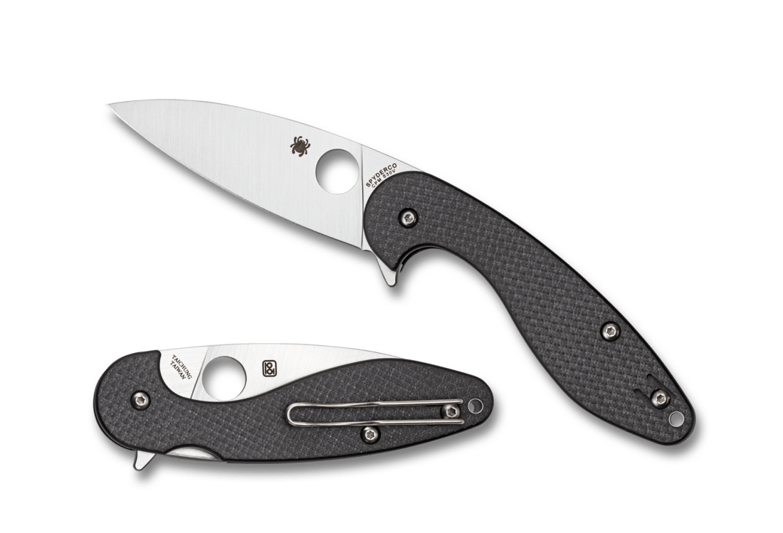 SPYDERCO SLIVERAX – CARBON FIBER/G - 10 HANDLE, SATIN CPM S30V BLADE, COMPRESSION LOCK – MADE IN TAIWAN – MODEL C228CFP - S&R KNIVES INC