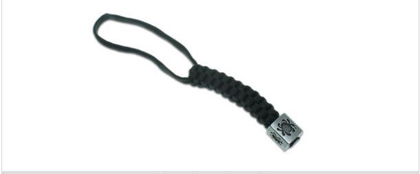 Spyderco Square Pewter Bead with Box - Weave Paracord Lanyard BEAD1LY - S&R KNIVES INC