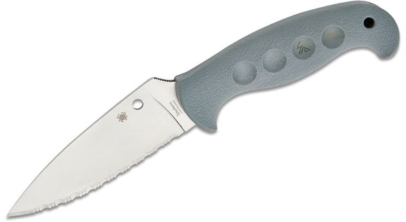 SPYDERCO FB05SGY SP TEMPERANCE FRAY FRN CRUWEAR STEEL SERRATED FIXED BLADE KNIFE W/SHEATH. SPRINT RUN