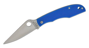 SPYDERCO C138GBLP GRASSHOPPER MINIATURE SIZE BLUE G10 HANDLE 12C27 SANDVIK STEEL SLIPJOINT FOLDING KNIFE.