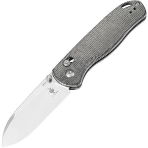 KIZER CUTLERY KIV3619C3 DROP BEAR AXIS LOCK 154CM STEEL GRAY MICARTA HANDLE FOLDING KNIFE.