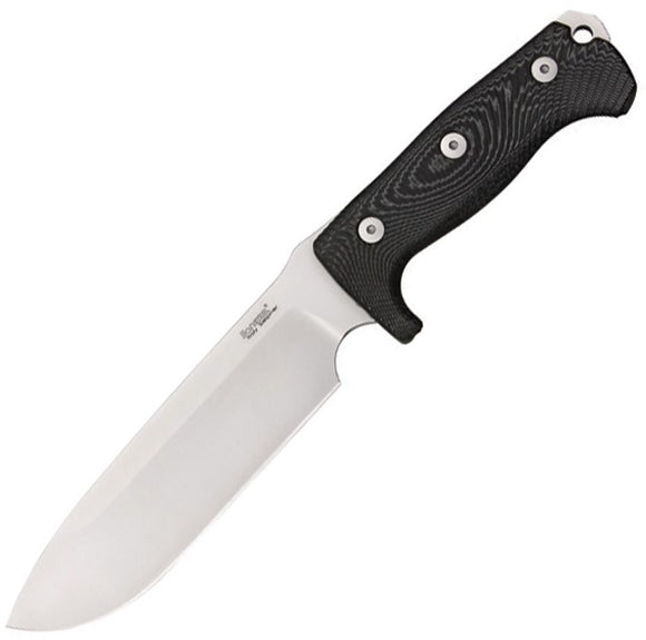 LION STEEL LSTM7MS 7 INCH SLEIPNER STEEL BLACK MICARTA FIXED BLADE KNIFE W/SHEATH.