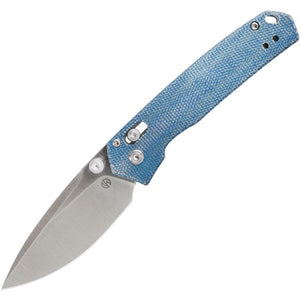 VOSTEED A2301 VOSA2301 MINI PSYOP CROSSBAR LOCK BLUE ELMAX STEEL FOLDING KNIFE.