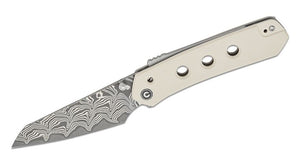 CIVIVI CIVC22036DS1 VISION FG SNECX TAN IVORY G10 REVERSE TANTO DAMASCUS STEEL SUPERLOCK FOLDING KNIFE.