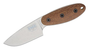 ESEE ESSENCILLOM SENCILLO CPM-MAGNACUT STEEL 3D MICARTA HANDLE JEFF RANDALL FIXED BLADE KNIFE W/SHEATH.