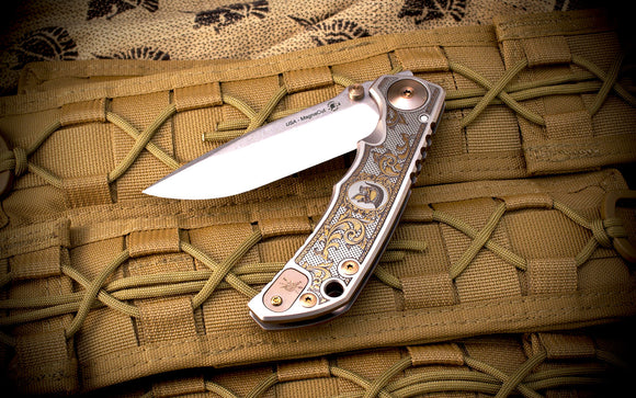 SPARTAN BLADES SF5FLRISHA HARSEY S.E. FLOURISHES EDITION CPM-MAGNACUT FOLDING KNIFE.