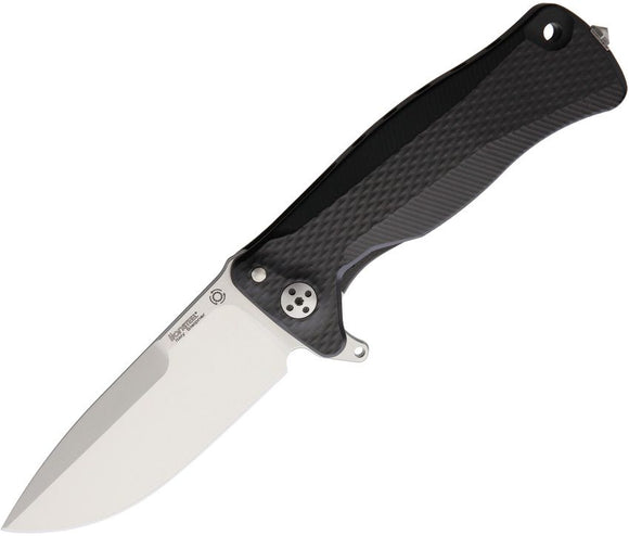 LION STEEL LSTSR11ABS SR11 SLEIPNER STEEL BLACK ALUMINIUM HANDLE FOLDING KNIFE.