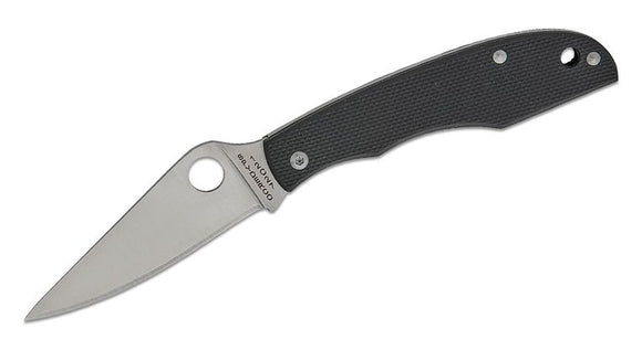 SPYDERCO C138GBKP GRASSHOPPER MINIATURE SIZE BLACK G10 HANDLE 12C27 SANDVIK STEEL SLIPJOINT FOLDING KNIFE.