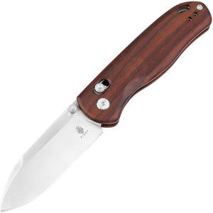 KIZER CUTLERY KIV3619A6 DROP BEAR NITRO V STEEL WOOD HANDLE CLUTCH LOCK FOLDING KNIFE.