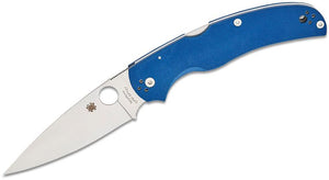 SPYDERCO C244GPCBL NATIVE CHIEF COBALT BLUE G10 HANDLE CPM-SPY27 STEEL PLAIN EDGE FOLDING KNIFE.