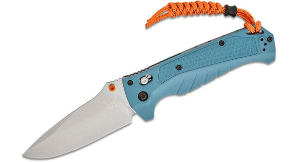 BENCHMADE 18060 WATER ADIRA CPM-MAGNACUT BLUE GRIVORY HANDLE FOLDING KNIFE.