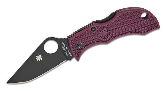 SPYDERCO MBBGBKP MANBUG BURGUNDY LEIGHTWEIGHT CTS-PD#1 MICRO MELT FOLDING KNIFE. SPRINT RUN