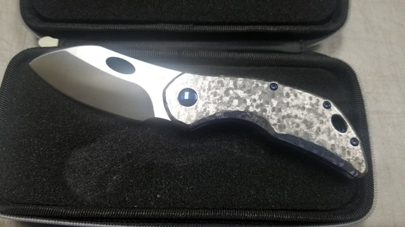 OLAMIC CUTLERY BUSKER M390 STEEL LARGO BLADE TIMASCUS 3D CLIP FOLDING KNIFE.