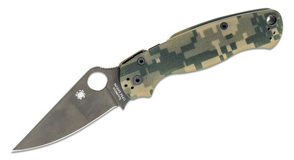 SPYDERCO C81GPCMOBK2 PARAMILITARY 2 G10 CAMO HANDLE S45V BLACK FOLDING KNIFE