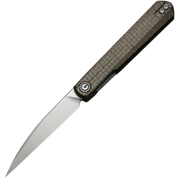 CIVIVI CIVC210193 CLAVI LINERLOCK GREEN MICARTA HANDLE NITRO V STEEL WHARNCLIFFE FOLDING KNIFE.