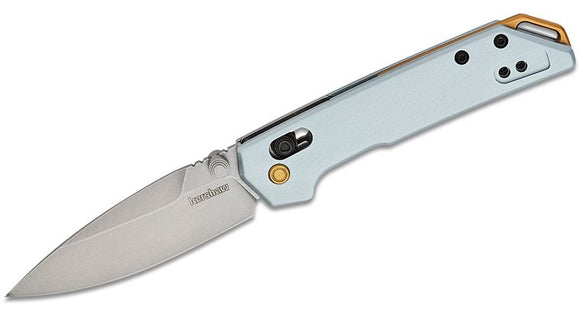 KERSHAW 2051 MINI IRIDIUM D2 STEEL DURALOCK BLUE ALUMINIUM HANDLE FOLDING KNIFE.