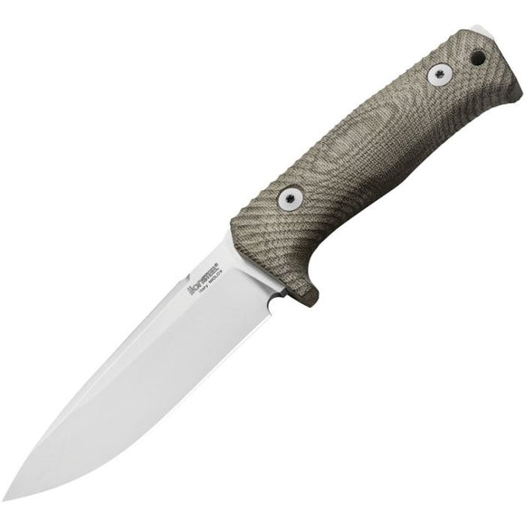 LIONSTEEL LSTT5CVG T5 GREEN MICARTA HANDLE NIOLOX STEEL FULL TANG FIXED BLADE KNIFE W/SHEATH.