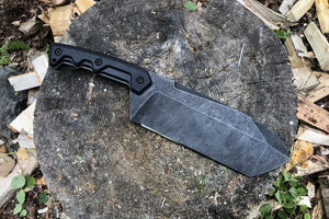 EXTREMA RATIO FAT BOY DARK STONE FINISH N690 STEEL FLAT GROUND G10 HANDLE FIXED BLADE KNIFE W/SHEATH.