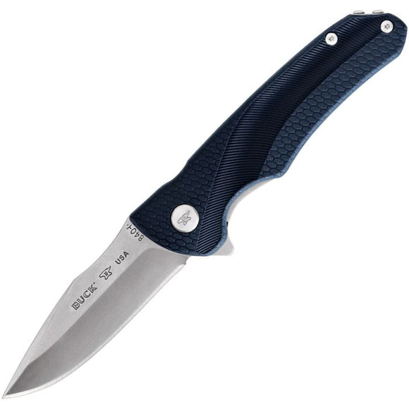 BUCK 840BLS SPRINT SELECT LINERLOCK BLUE 420HC STEEL BLUE TEXTURED FOLDING KNIFE.