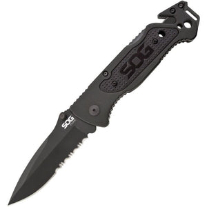 SOG SOGFF25CP ESCAPE TINI FINISH 9CR18MOV STEEL ALUMINIUM HANDLE RESCUE FOLDING KNIFE.