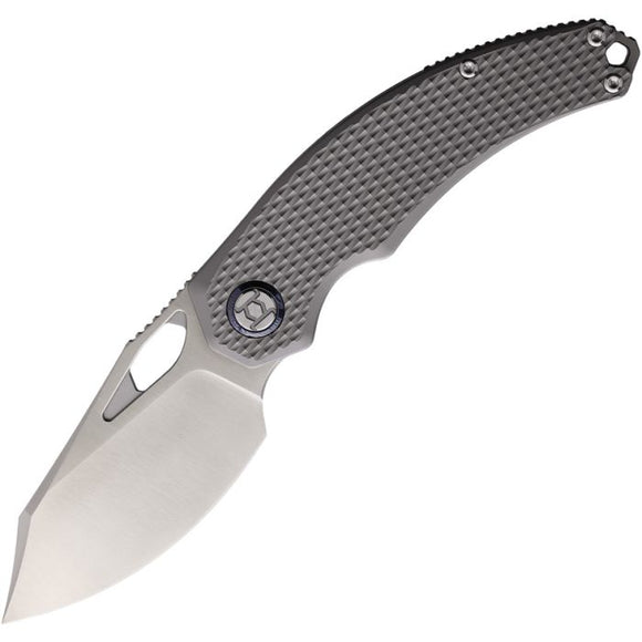 KUNWU KNIVES KUNK706T2 PADRE SATIN FRAMELOCK VANAX STEEL GRAY TI HANDLE FOLDING KNIFE.