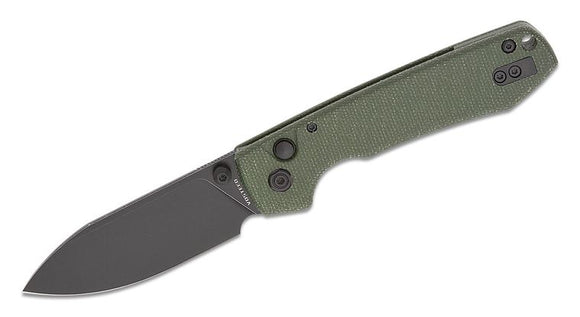 VOSTEED VOSRCSVM4  RC3SVM4 RACCOON PUSH LOCK 14C28N GREEN MICARTA FOLDING KNIFE.