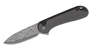 CIVIVI C18062PBDS1 ELEMENTUM II PUSH LOCK DAMASCUS BLACK G10 WITH CF HANDLE FOLDING KNIFE.