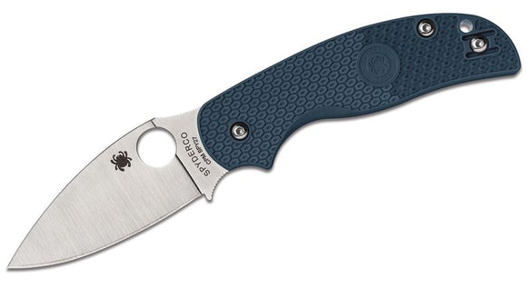 SPYDERCO C123PCBL SAGE 5 COBALT BLUE SPM-SPY27 STEEL LIGHTWEIGHT COMPRESSION FOLDING KNIFE.