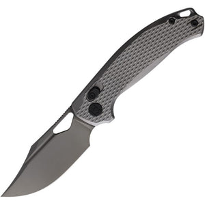 KUNWU KNIVES KUNX707T3 DJANGO CROSSBAR LOCK ELMAX STEEL TEXTURED TI HANDLE FOLDING KNIFE.