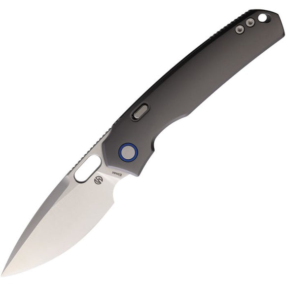 VOSTEED VOSA2204 PSYOP TOP LINERLOCK ELMAX STEEL GRAY TI HANDLE FOLDING KNIFE.