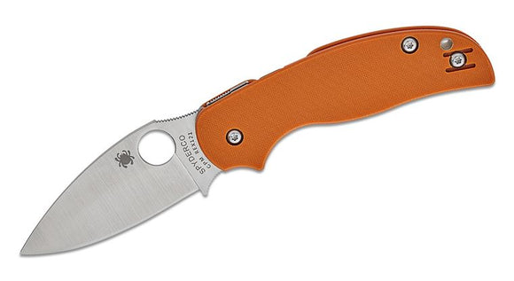 SPYDERCO C123GBORP SAGE 5 BURNT ORANGE CPM-REX121 TOOL STEEL COMPRESSION FOLDING KNIFE.