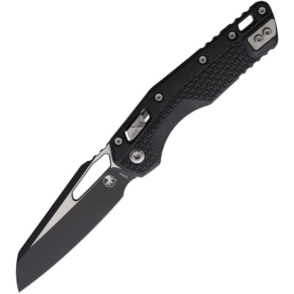 MICROTECH MCT210T1PMBK M390MK STEEL TWO TONE FINISH POLYMER HANDLE FOLDING KNIFE.