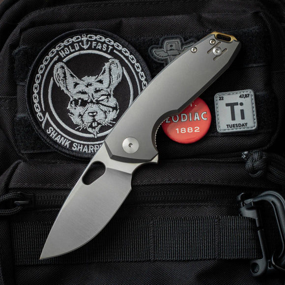 GIANT MOUSE ACE KNIVES TRIBECA MAGNACUT STEEL TI LINELOCK FOLDING KNIFE.