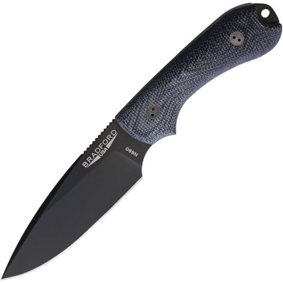 BRADFORD  BRAD3FE101B GUARDIAN EDC N690 STEEL 3D MICARTA HANDLE FIXED BLADE KNIFE W/SHEATH.