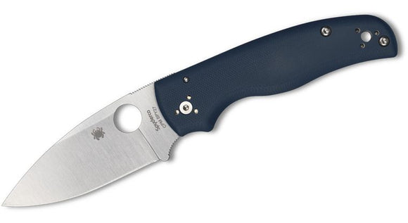 SPYDERCO C229GPCBL SHAMAN COBALT BLUE G10 HANDLE CPM SPY27 STEEL COMPRESSION FOLDING KNIFE.