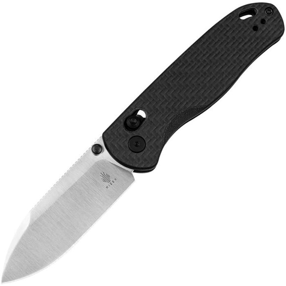 KIZER KIV3619A3 DROP BEAR 3K CF HANDLE NOTRO V STEEL AZO DESIGNED CLUTCH LOCK FOLDING KNIFE