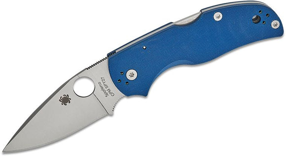 SPYDERCO C41GPCBL5 NATIVE COBALT BLUE G10 HANDLE CPM SPY27 STEEL FOLDING KNIFE.