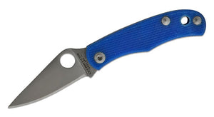 SPYDERCO C133GBLP BUG MICRO SIZE BLUE G10 HANDLE 12C27 SANDVIK STEEL SLIPJOINT FOLDING KNIFE.